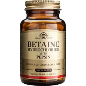 Средство для пищеварения Бетаин Solgar Betaine Hydrochloride with Pepsin, 100 табл