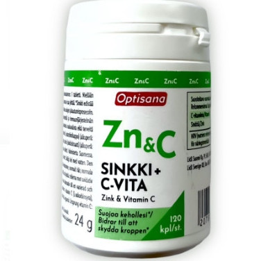 Витамин С и цинк Optisana Zinkki C-VITA, 120 табл