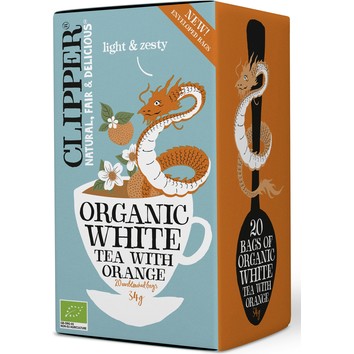 Белый чай с апельсином Clipper White Orange, 20 пакетиков