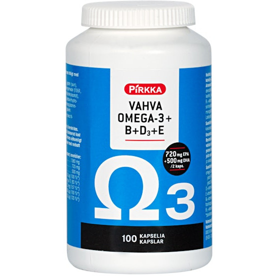 Омега 3 + фолиевая кислота Pirkka Omega-3 + BDE 100 капсул