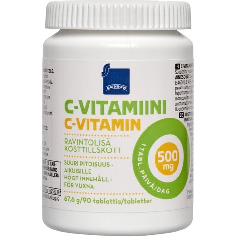 Витамин С Rainbow Vahva C-vitamiini 500 mg, 90 таблеток
