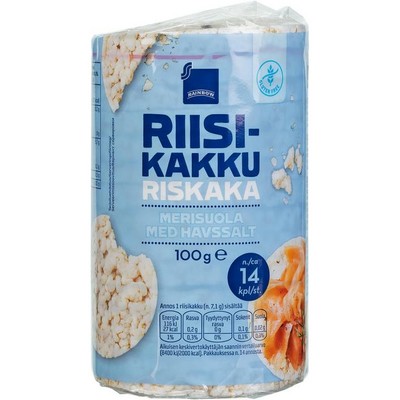 Рисовые хлебцы подсоленые Rainbow Riisikakku без глютена, 100 гр