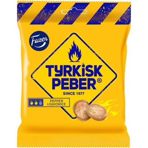 Острые лакричные конфеты Fazer Tyrkisk Peber Liquorice Pepper, 120 гр (Жёлтый)