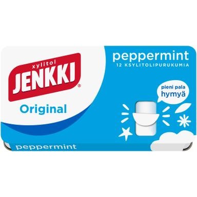 Жевательная резинка без сахара в блистере Jenkki Pepermint перечная мята, 18,8 гр