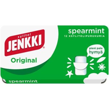 Жевательная резинка без сахара в блистере Jenkki Spearmint мятная, 18,8 гр