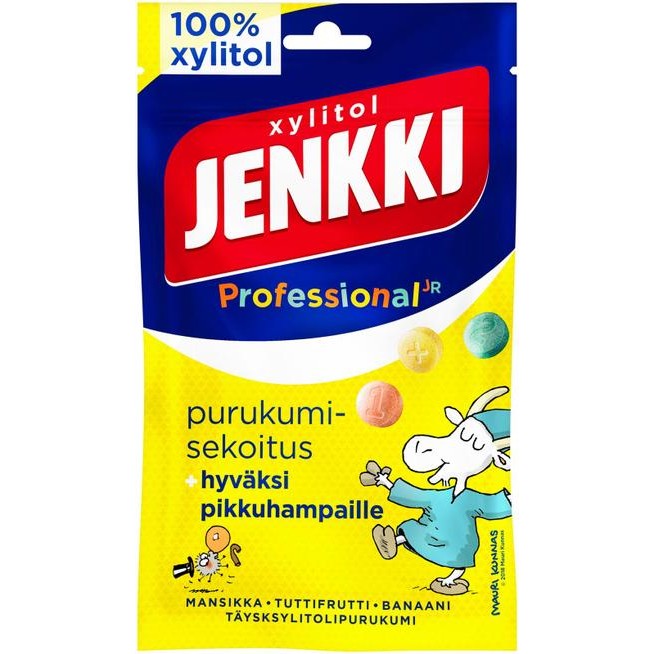 Жевательная резинка без сахара с ксилитом Jenkki Professional Purukumisekoitus, 75 гр