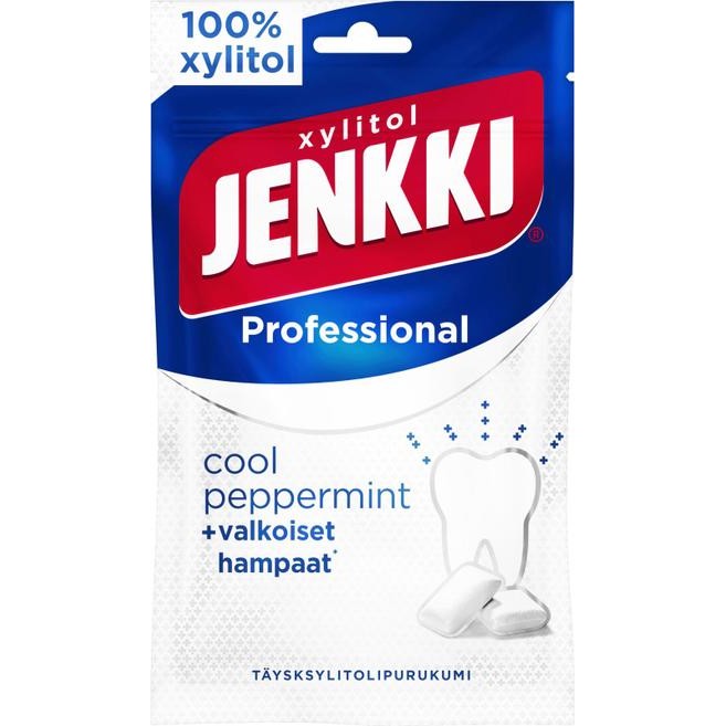 Жевательная резинка с ксилитом Jenkki Professional Cool peppermint, 80 гр