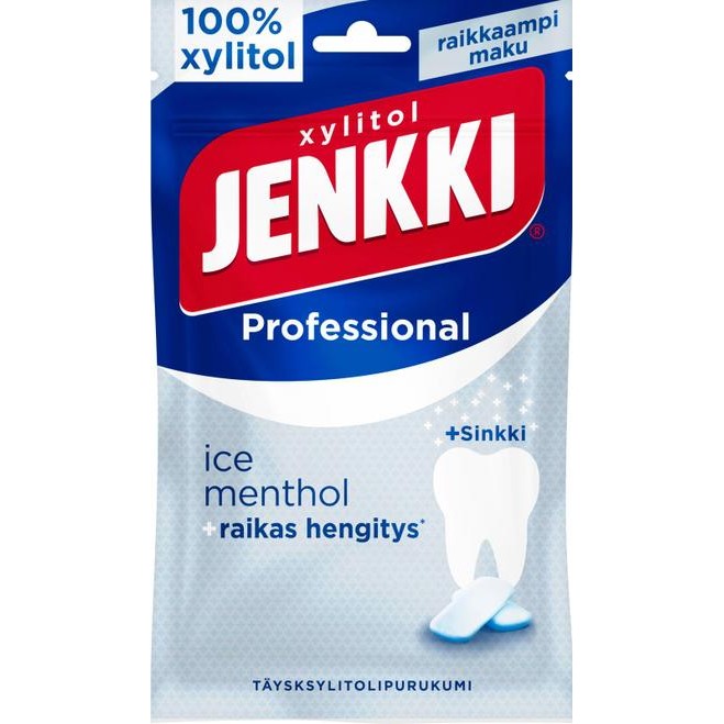 Жевательная резинка с ксилитом Jenkki Professional Ice Menthol, 90 гр