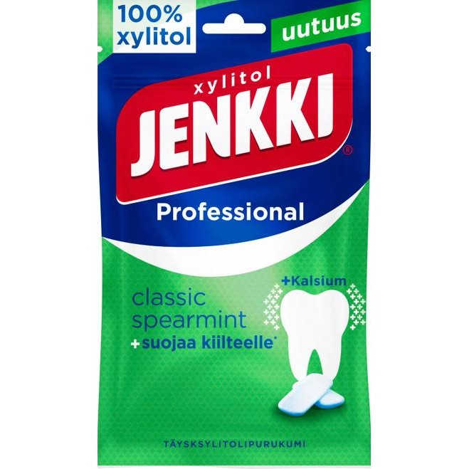 Жевательная резинка с ксилитом Jenkki Professional Classic Spearmint, 90 гр