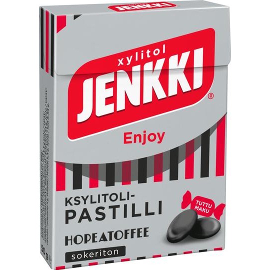 Пастилки без сахара ( с ксилитом) Jenkki Enjoy Hopeatoffee, 50 гр