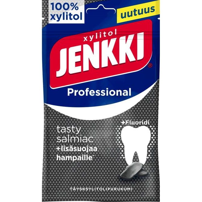 Жевательная резинка с ксилитом Jenkki Professional Tasty Salmiac, 90 гр