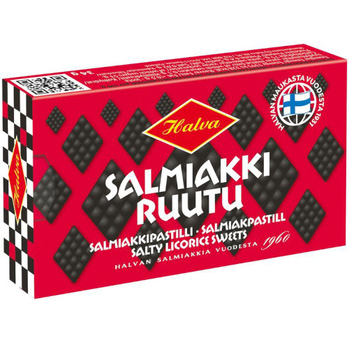 Лакричные конфеты Halva Salmiakkipastilleja, 34 гр