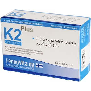 Витамин K2+D3 для костей Fennovita K2 Plus 200 µg, 100 табл