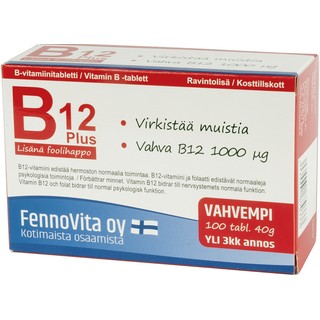Витамин B12 и фолат Fennovita B12 1000 µg Plus foolihappo, 100 табл