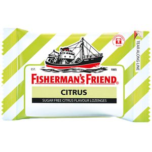 Мятные пастилки лимонный вкус Fisherman´s Friend Lemon, 25 гр без сахара