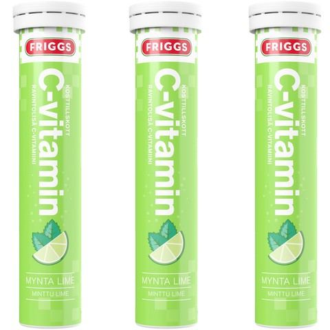 Витамин С Friggs 1000mg C-vitamiini мята-лайм, 20 шипучих таблеток