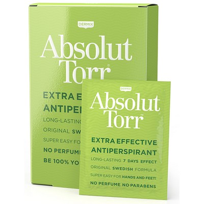 Салфетки-антиперсперанты Absolut Torr antiperspirantti kosteuspyyhe, 10 шт