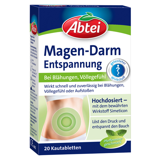 Симетикон от газообразования ABTEI Magen Darm Entspannung, 20 табл
