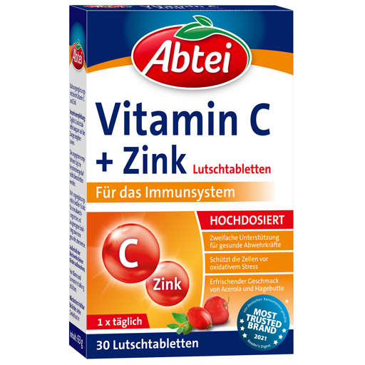 Витамин С и цинк для иммунитета ABTEI Vitamin C plus Zink, 30 табл