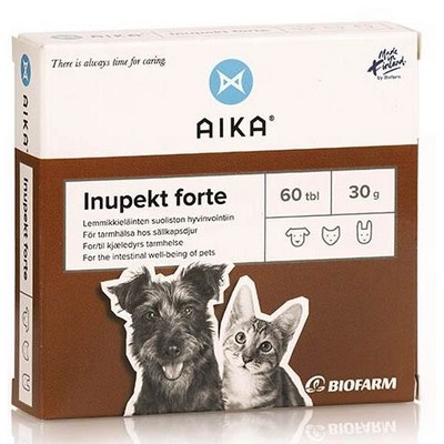 Ветеринарная добавка для кишечника AIKA Inupekt forte 60 табл