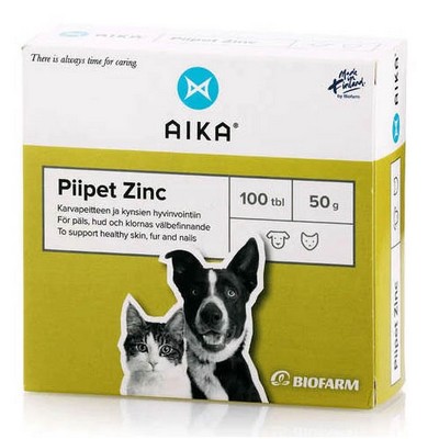 Ветеринарная добавка цинка для животных AIKA Pii-Pet Zinc 100 табл