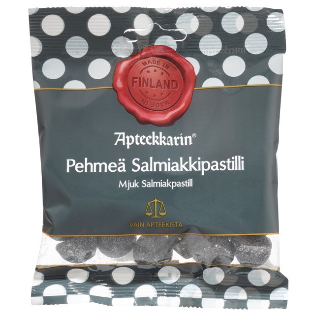 Лакричные конфеты пастилки Apteekkarin Pehmeä Salmiakkipastilli, 60 гр