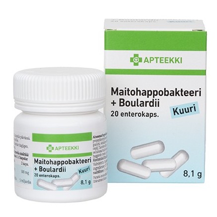 Сахаромицеты буларди (пробиотики) APTEEKKI Maitohappobakteeri+Boulardii, 20 капс