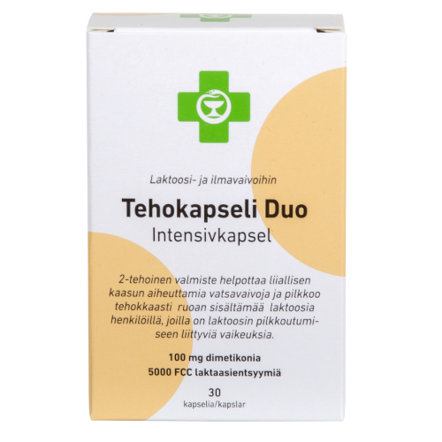 Средство от газообразования и расщипления лактозы Apteekki Tehokapseli Duo, 30 капсул