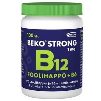 Витамины группы B Beko Strong B12 + foolihappo + B6, 100 табл