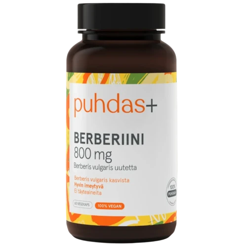 Берберин Puhdas+ Berberiini 800 mg, 60 капс