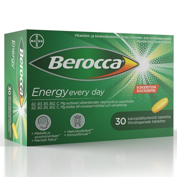 Berocca витамины группы В+магний, цинк, С-витамин, 30 табл