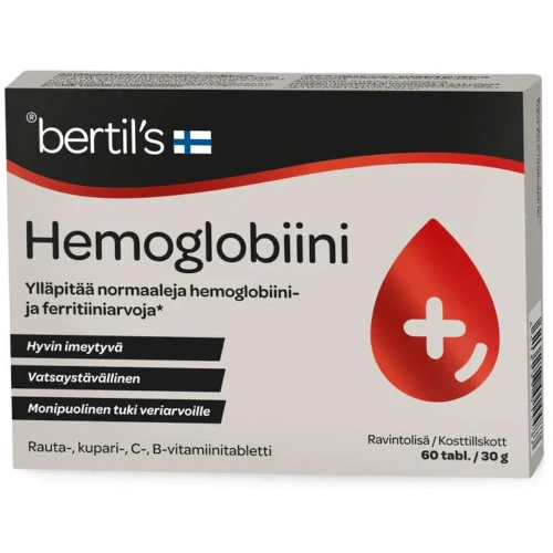 Препарат для повышения гемоглобина BERTIL'S ACTIVE HEMOGLOBIINI, 60 табл