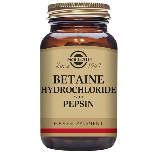 Средство для пищеварения Бетаин Solgar Betaine Hydrochloride with Pepsin, 100 табл