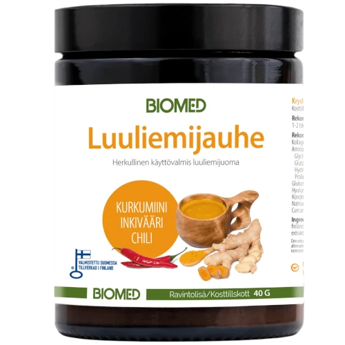 Коллаген и куркумин Biomed Luuliemijauhe Kurkumiini-Inkivääri-Chili 40 гр