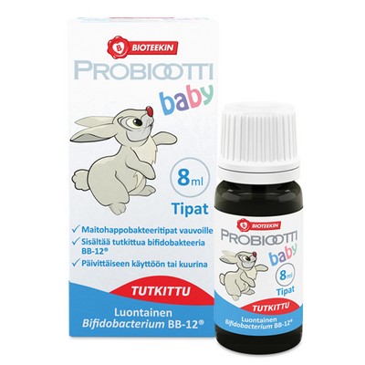 Капли с молочно-кислыми бактериями для детей Bioteekin Probiootti baby, 8 мл