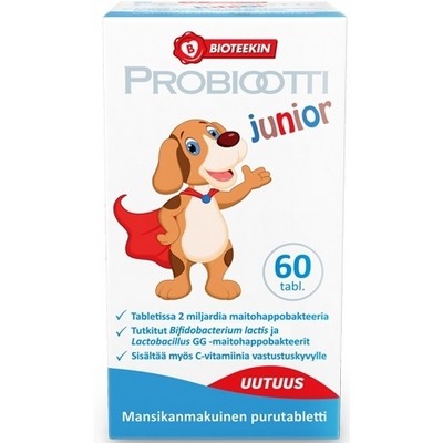 Пробиотик с витамином С детский Bioteekin Probiootti Junior, 60 сладких таблеток