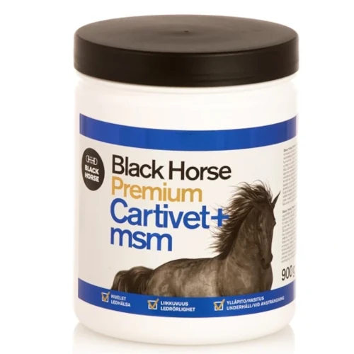Ветеринарная добавка для суставов лошадей Black Horse Premium cartivet + msm 900 гр