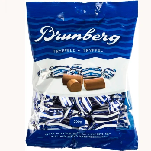 Шоколадные конфеты трюфели Brunberg Tryffeli 200 гр в пакете