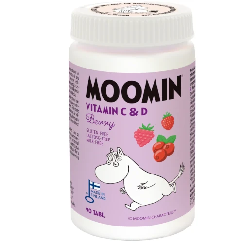 Детский витамин Д+С Moomin C+D Vitamiini Berry ягодный вкус, 90 табл