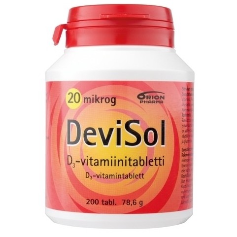 DeviSol (Девисол) Витамин D3 20 мкг цитрусовый вкус, 200 табл.