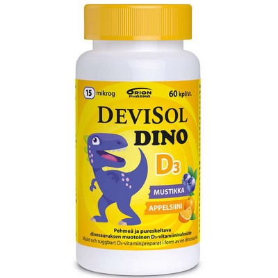Детский витамин D3 Devisol Dino D-vitamiini 15 mkg, 60 мармеладок