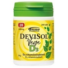 Веганский витамин Д Devisol (Девисол) Vege 20 mikrog, 200 табл