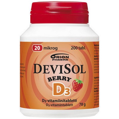 Витамин DeviSol (Девисол) D3 20 мг клубничный вкус, 200 табл