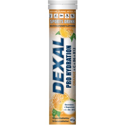 Восстановление водно-солевого баланса Dexal Pro Hydration апельсин, 18 шипучих табл