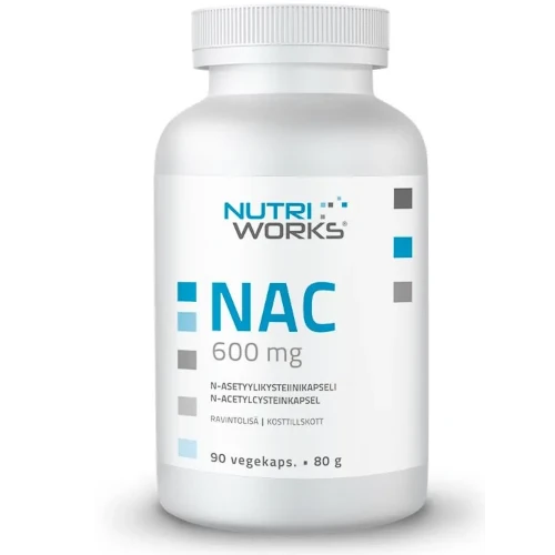 Добавка N-ацетил-L-цистеин, витамин С, селен и молибден Nutri Works NAC 600 mg 90 капс
