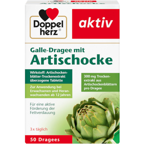 Добавка от вздутия живота и метеоризма с артишоком Doppelherz Galle-Dragee mit Artischocke, 50 табл