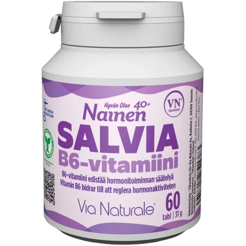 Экстракт шалфея и витамин B6 Hyvän Olon Salvia B6-vitamiini 60 табл при менопаузе
