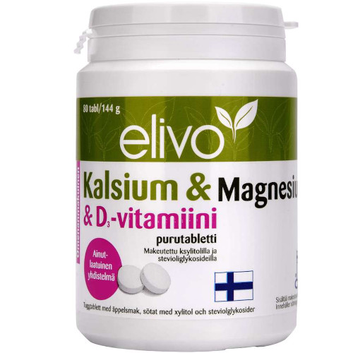 Кальций+магний+Д3 Elivo Kalsium & Magnesium & D3-vitamiini, 80 шт