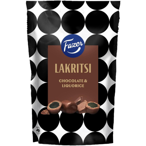 Лакрица в шоколаде Fazer Lakritsi Chocolate Liquorice 140 гр