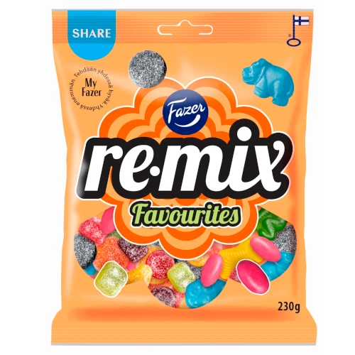 Ассорти мягких жевательных конфет Fazer Remix Favorites 230 гр